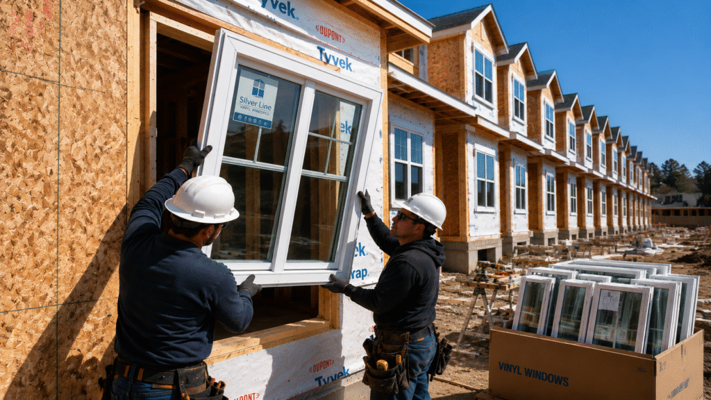 Vinyl Window Installation on New Town homes