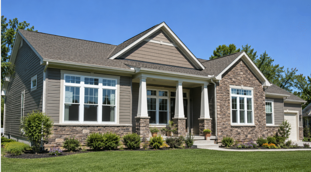 house with vinyl windows