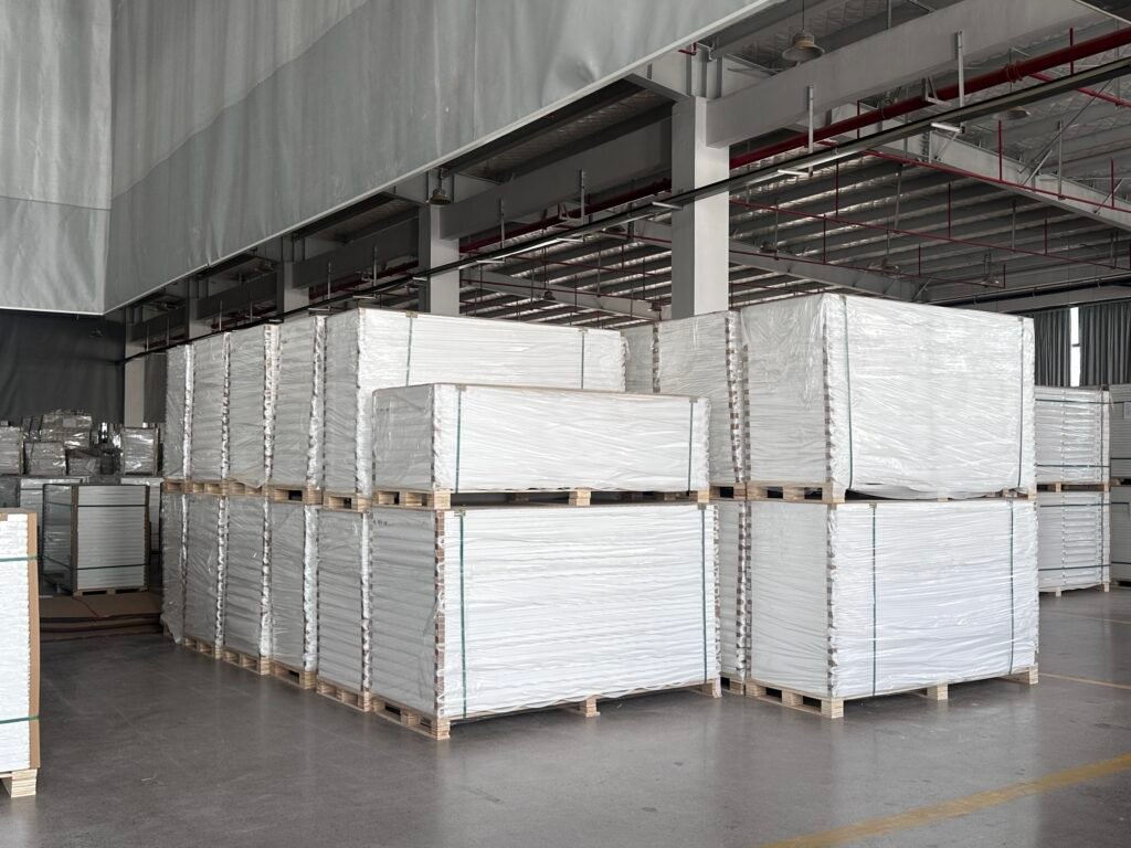 Door slab pallets placed in the Factory