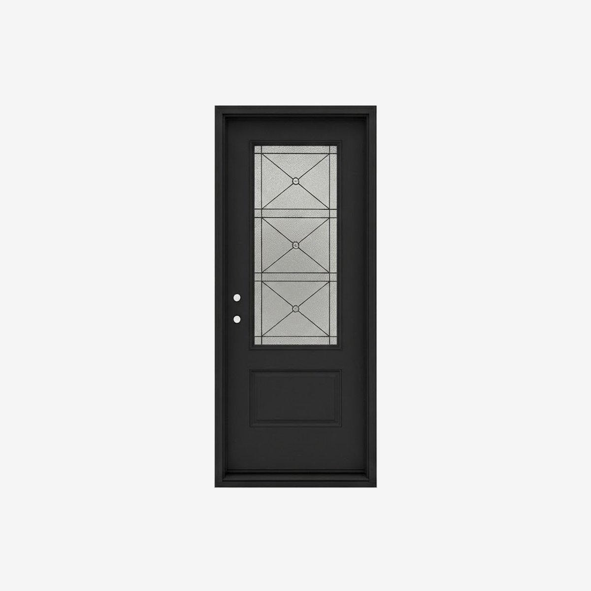 Fiberglass Door-Three Quarter Lite Decorative