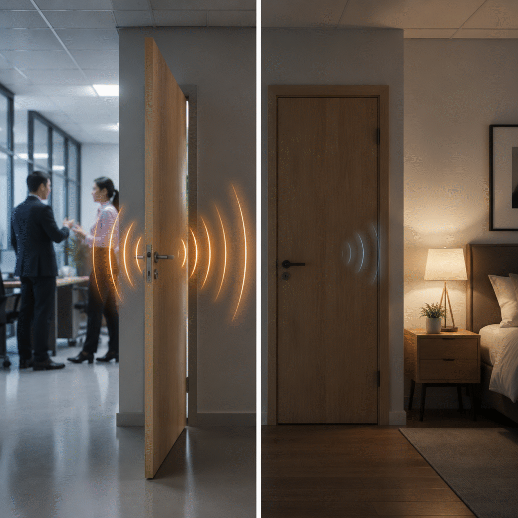 Solid Core & Hollow Core Door Sound Insulation Split Scene