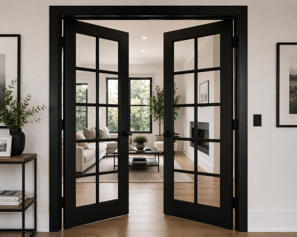 black French door