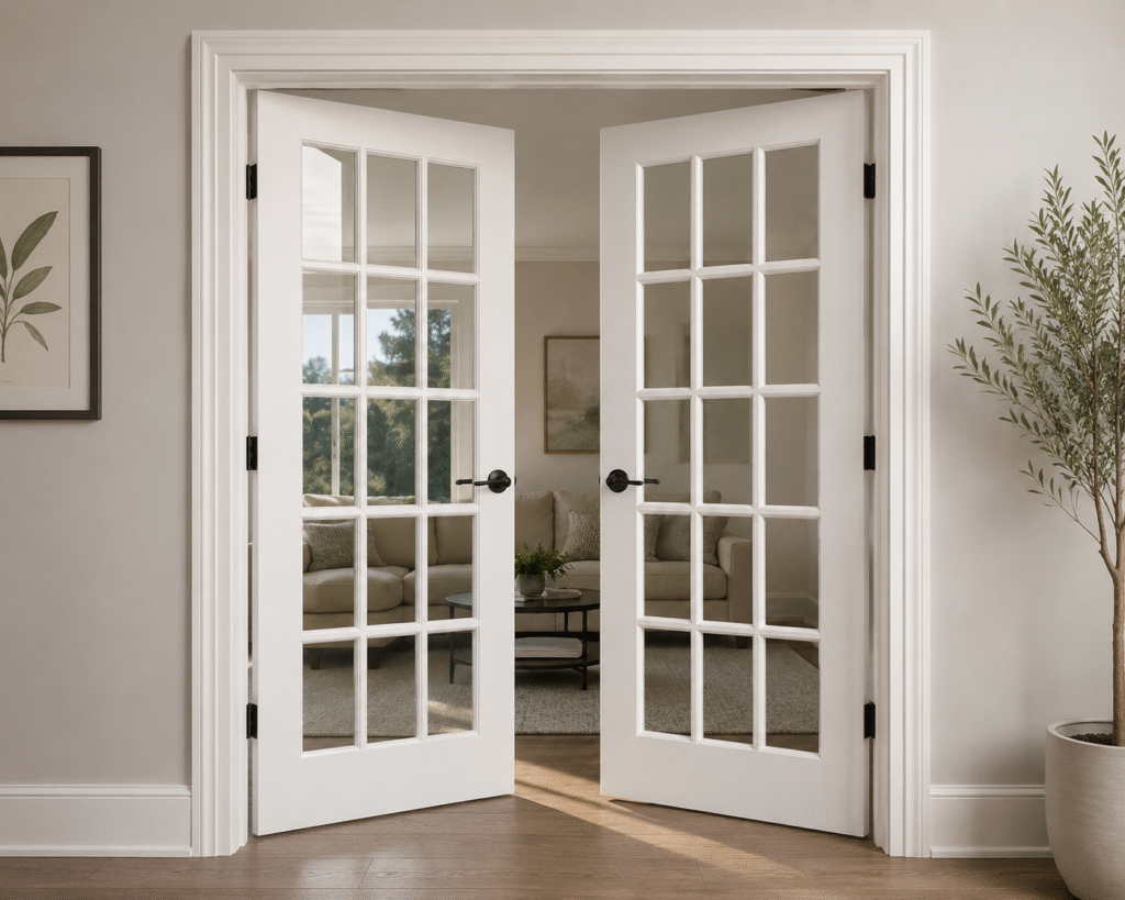 white French door
