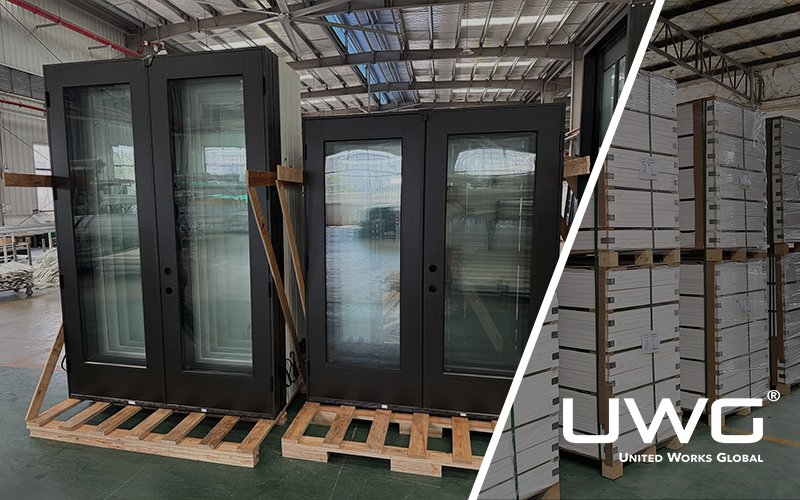 Black Glass Double Exterior Doors
