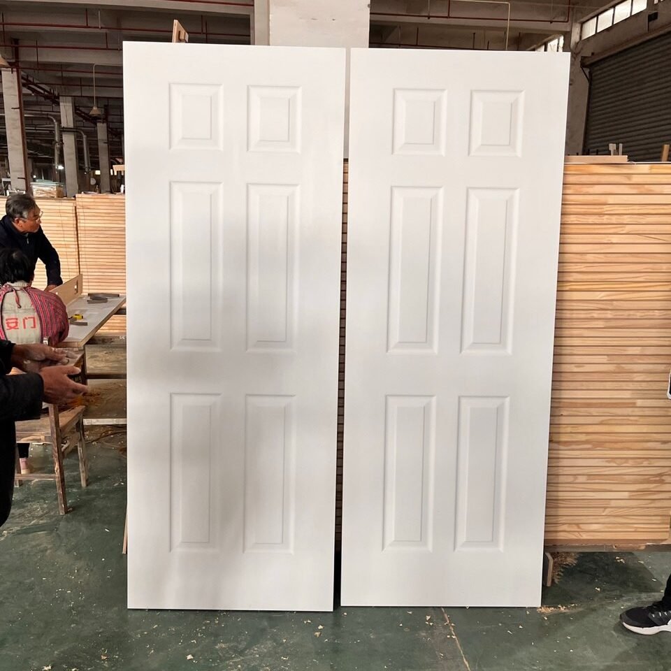 Factory-made 6-panel molded interior door