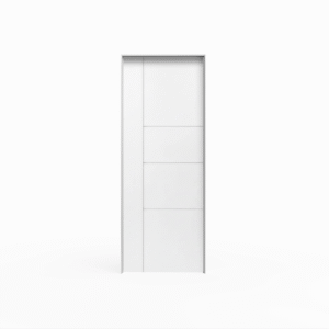 Primed 1 Vertical + 3 Horizontal Groove Molded Door Pre-hung
