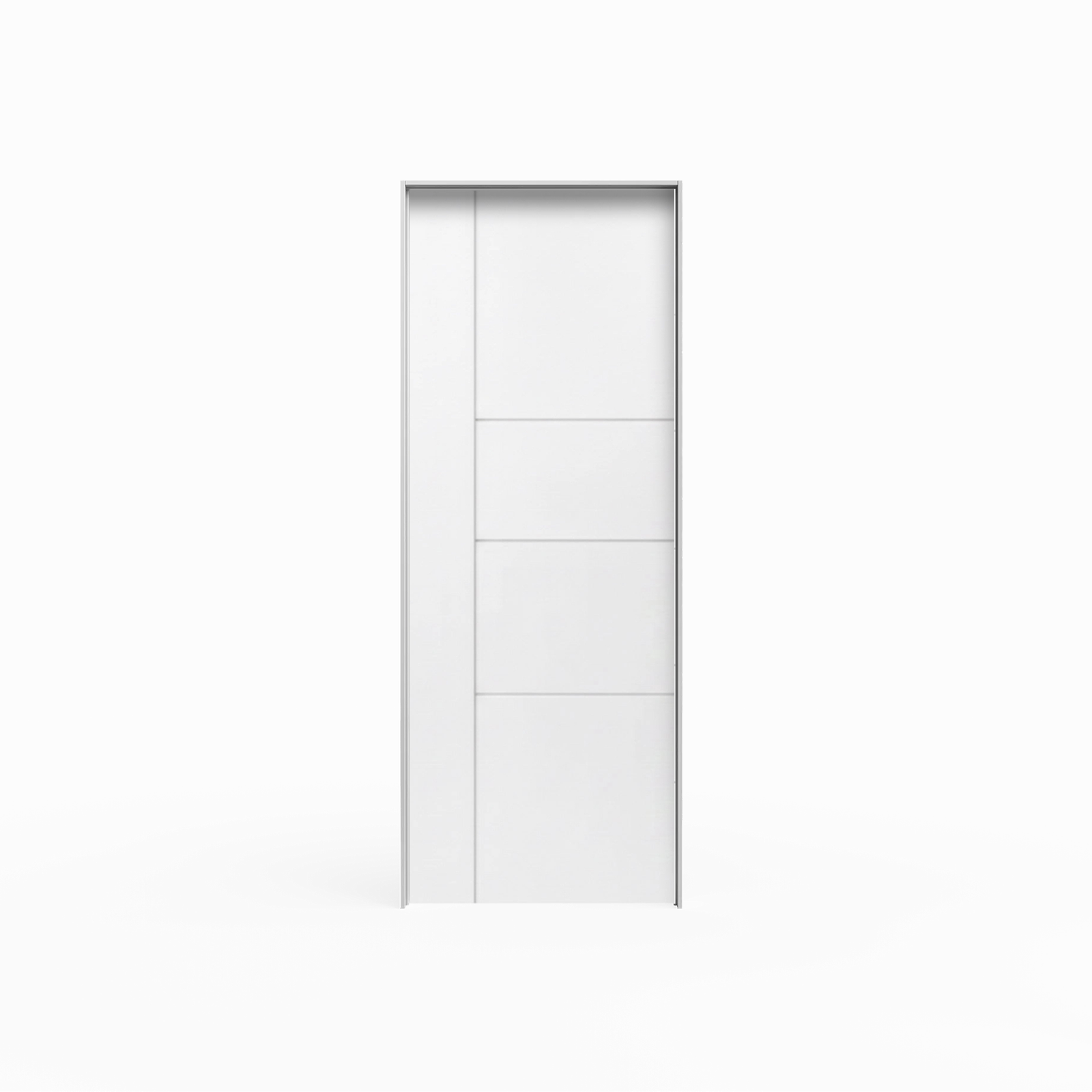 Primed 1 Vertical + 3 Horizontal Groove Molded Door Pre-hung