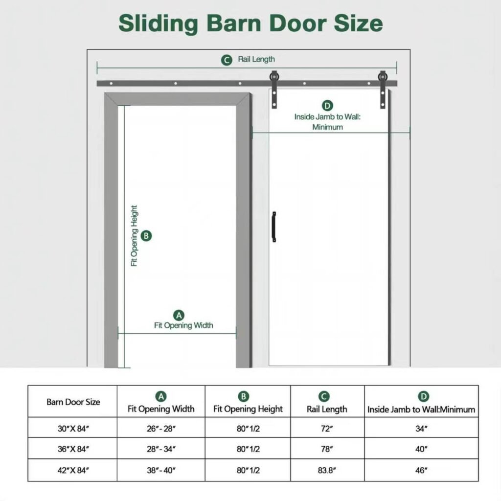 sliding door size
