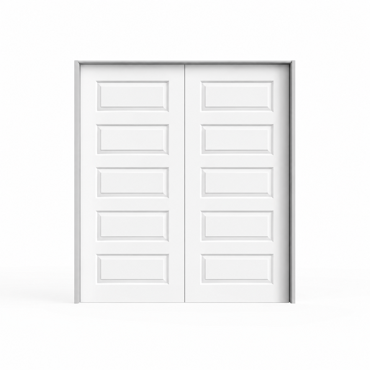 5-Panel Molded Double Door Pre-hung