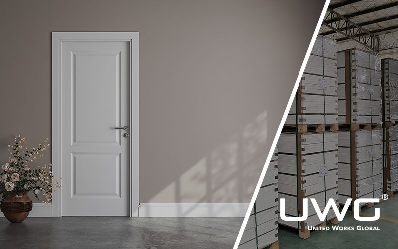 White Two Panel Interior Door Room Scene