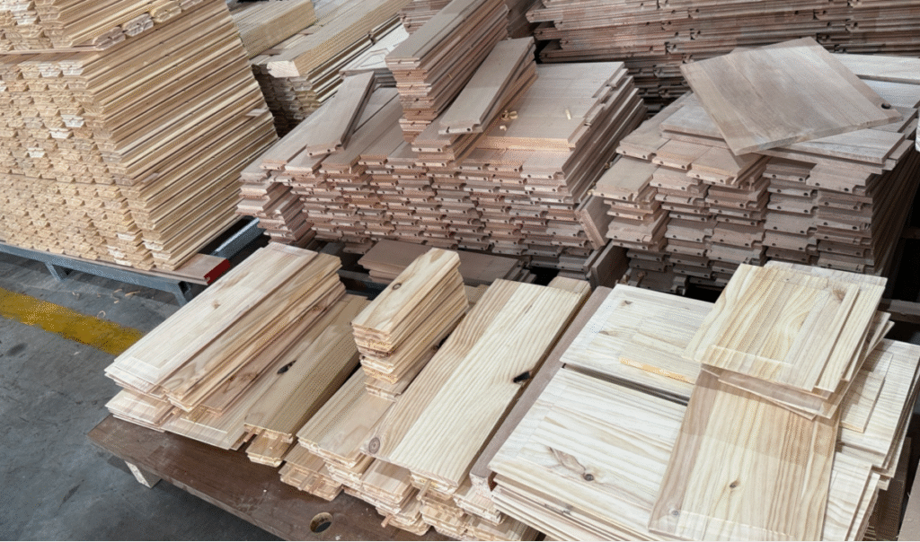 Components of a stile and rail door