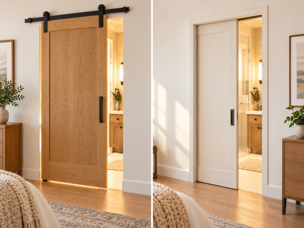 Pocket Door VS Barn Door in the Interior Bedroom