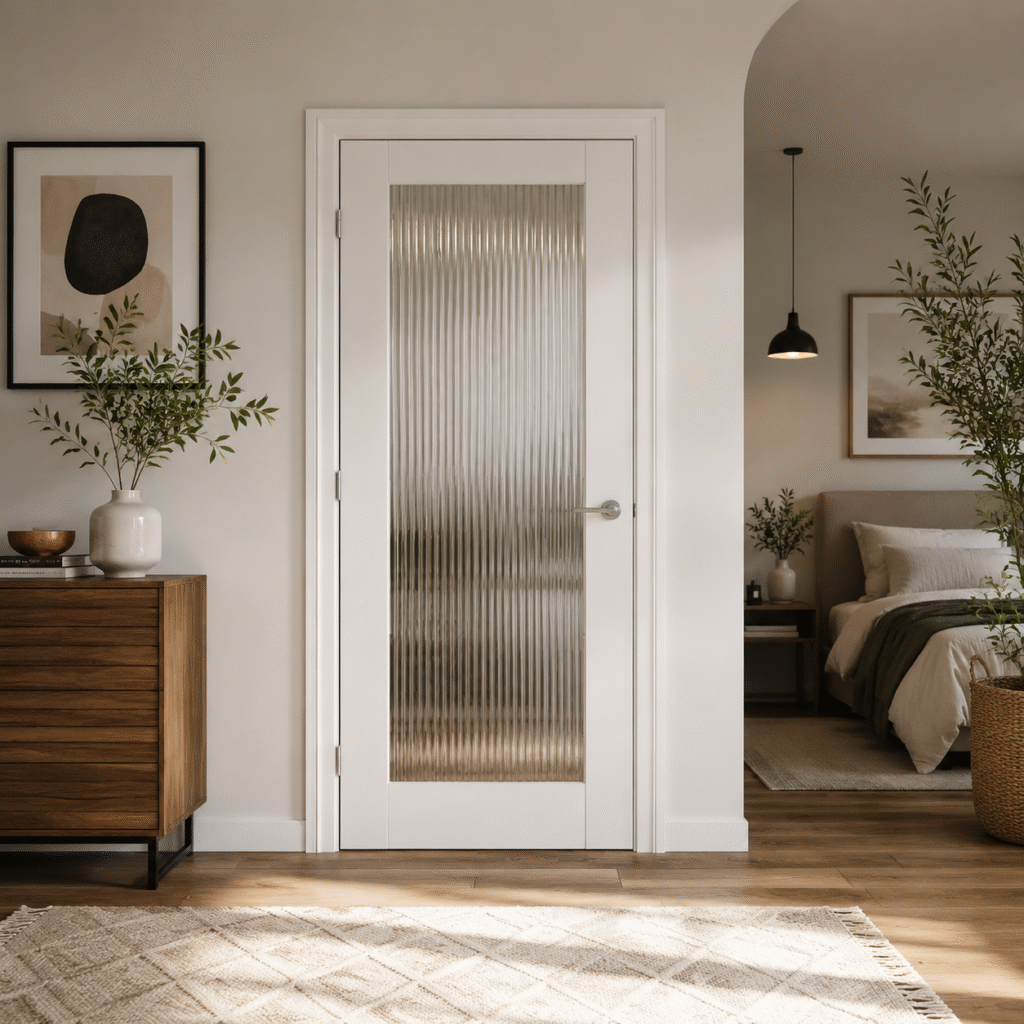 Reeded Glass Interior Doors