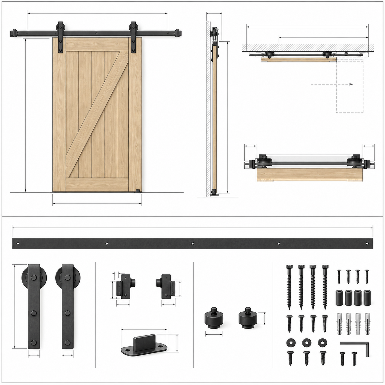 Single Barn Door Track