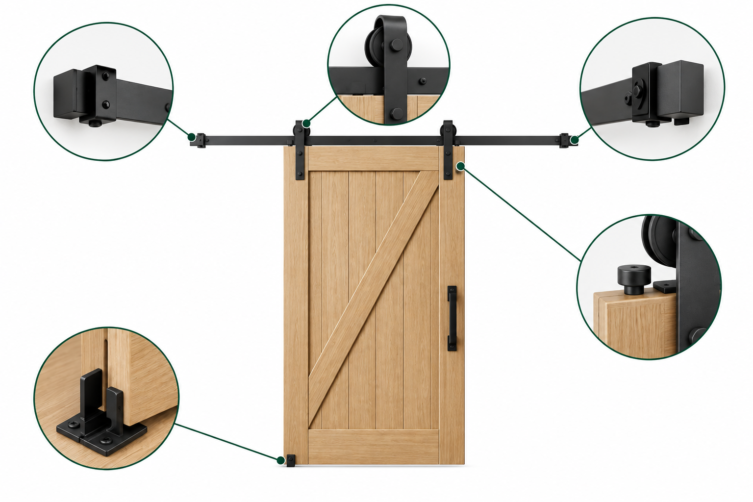 Stops, Guides and Anti-Jump Devices Control the Door