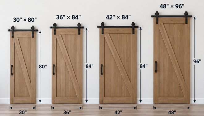 standard barn door size