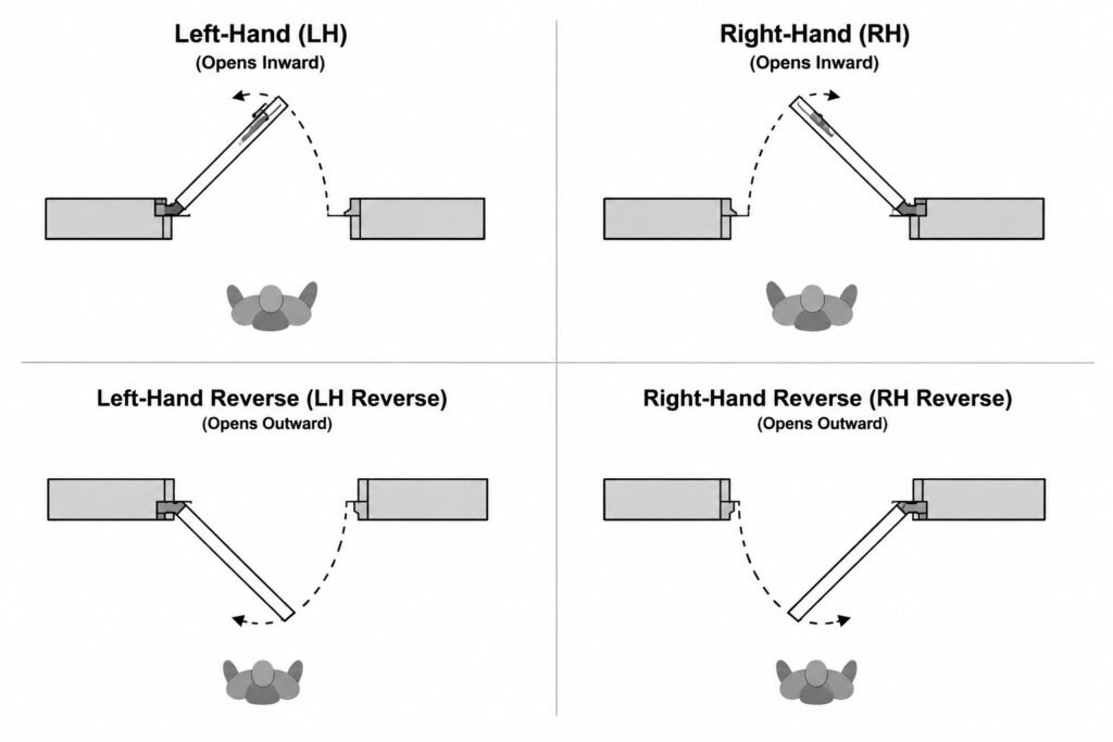 the Hinge Side and Swing Arc