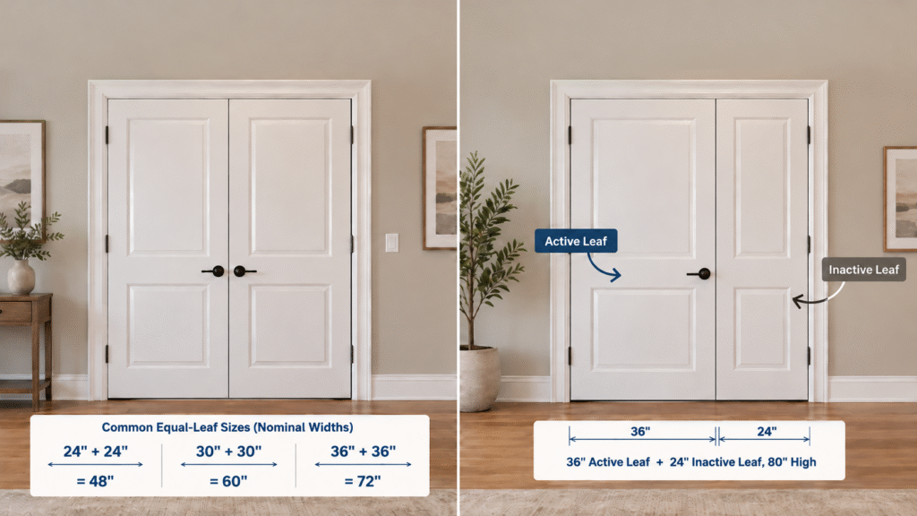 Equal-Leaf vs. Unequal-Leaf Interior Double Door Sizes