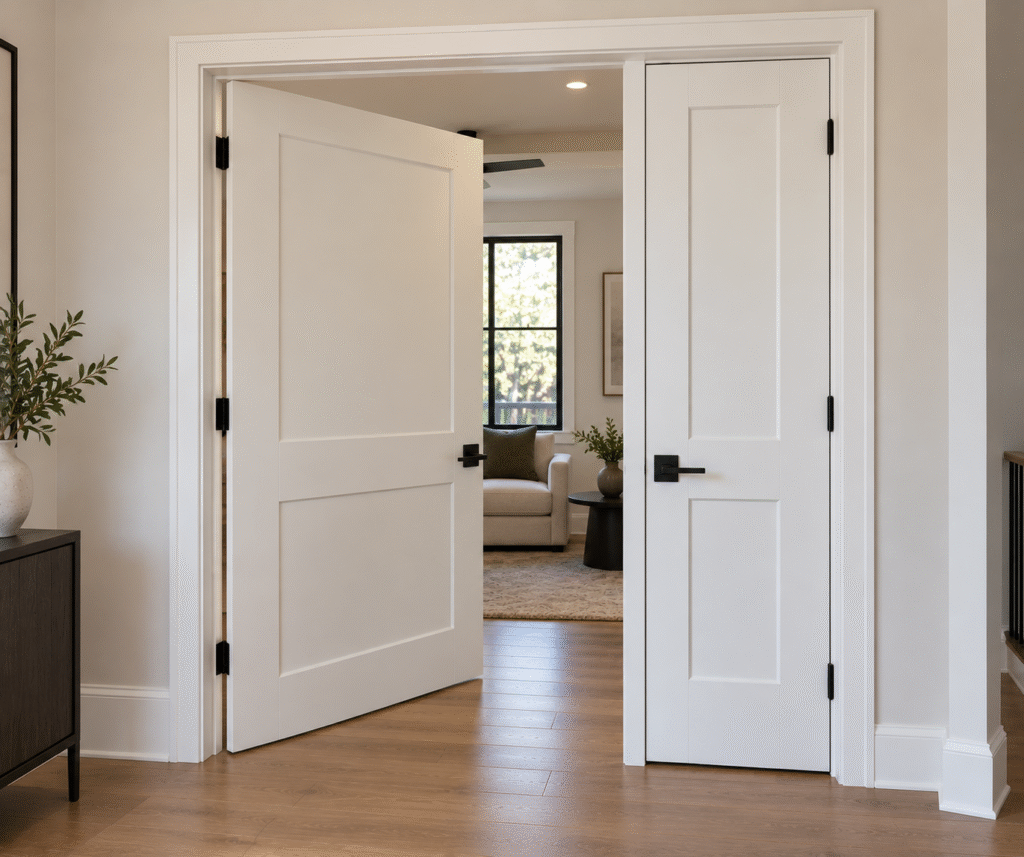 unequal leaf double door