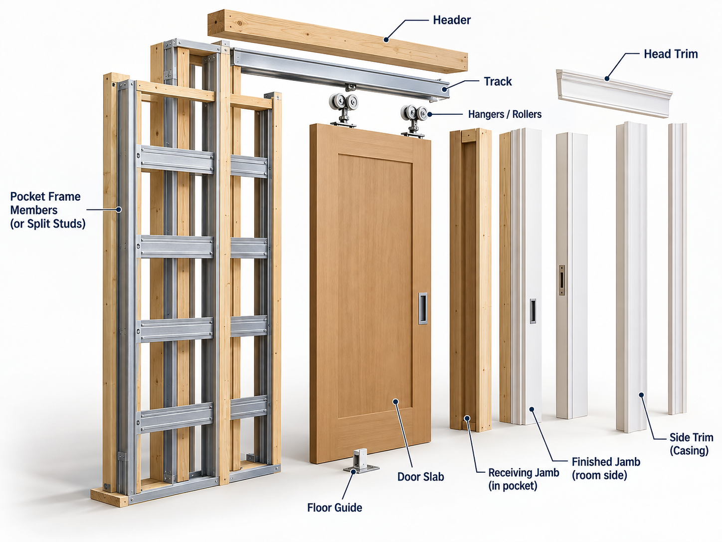 Pocket Door Frame Kit Exploded View